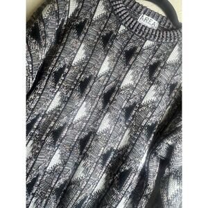 AREA Sweater 3D Knit Mens Vintage 90s Coogi Style Geometric Textured L Black USA